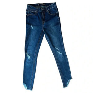 Highway Jeans Blue Denim Skinny Leg Frayed Leg Seam Style VD91040HJDZ-LA  Size 5